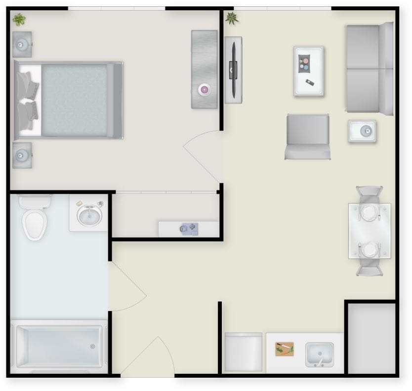 One-Bedroom Floor Plan